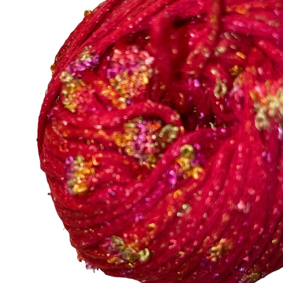 SMC Select Rosas Flower Detail Worsted Cotton Blend Yarn Red Pink 1701 Vegan - Picture 5 of 10